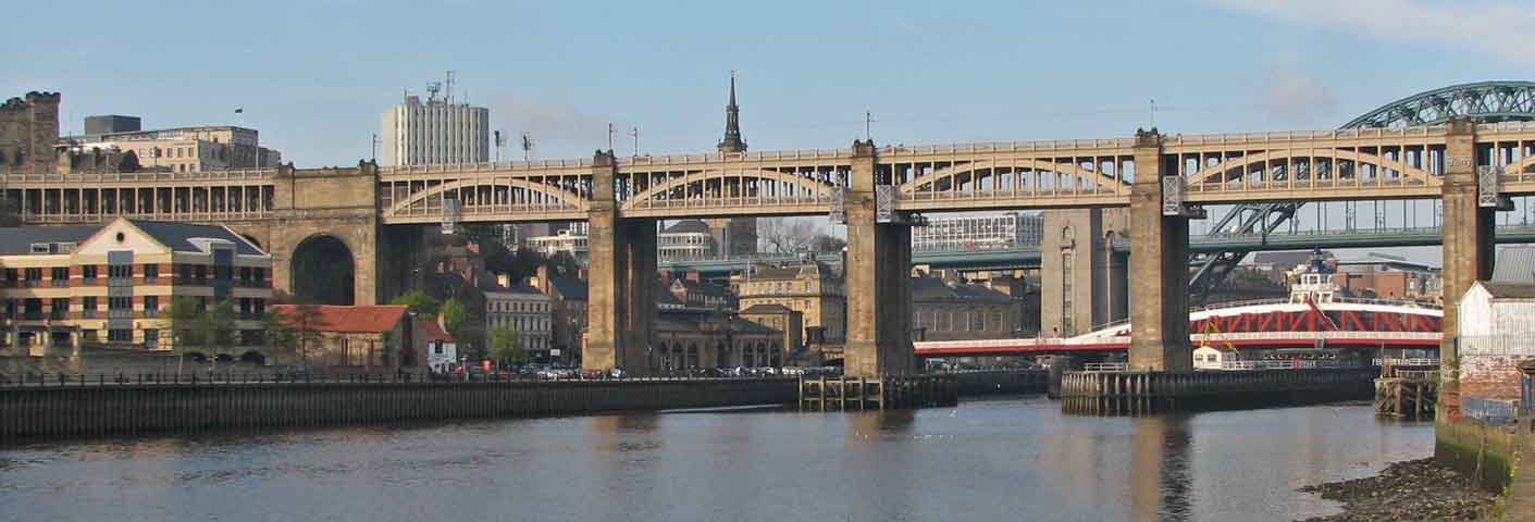 Railway footbridge in Heaton Newcastle upon Tyne with urban decay